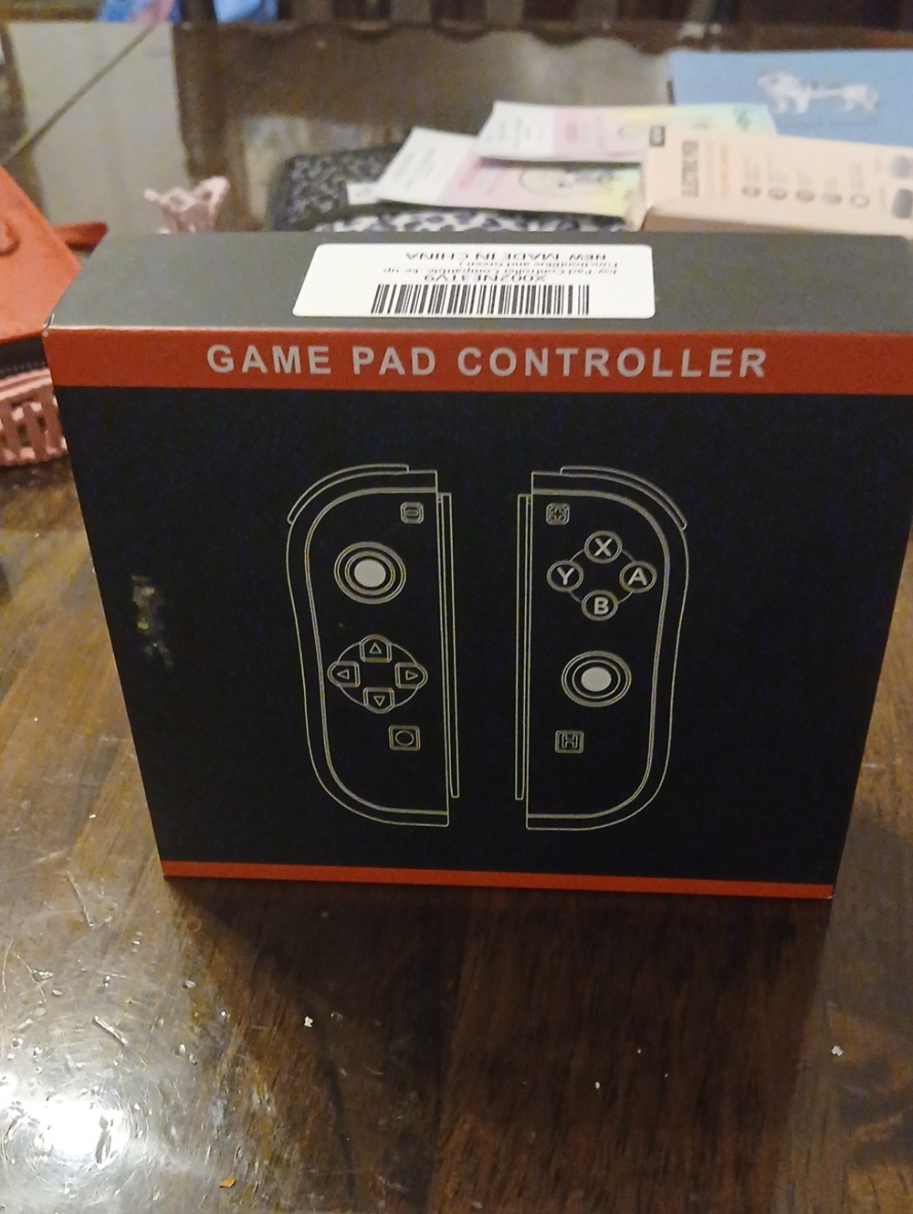 Wireless Game Pad Controller in Black and Red - Universal Joycon Style